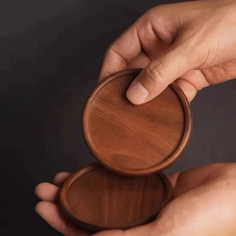 Noble wooden coasters made of walnut wood