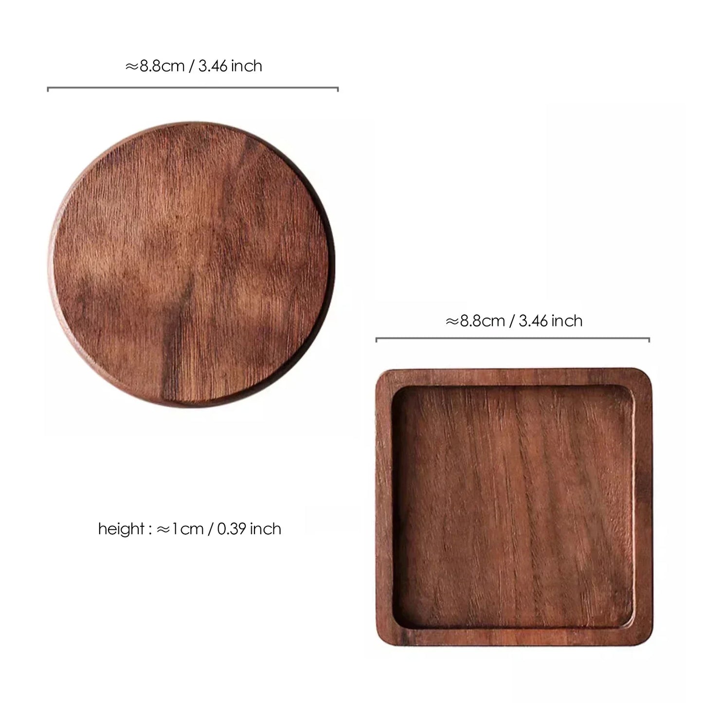 Noble wooden coasters made of walnut wood